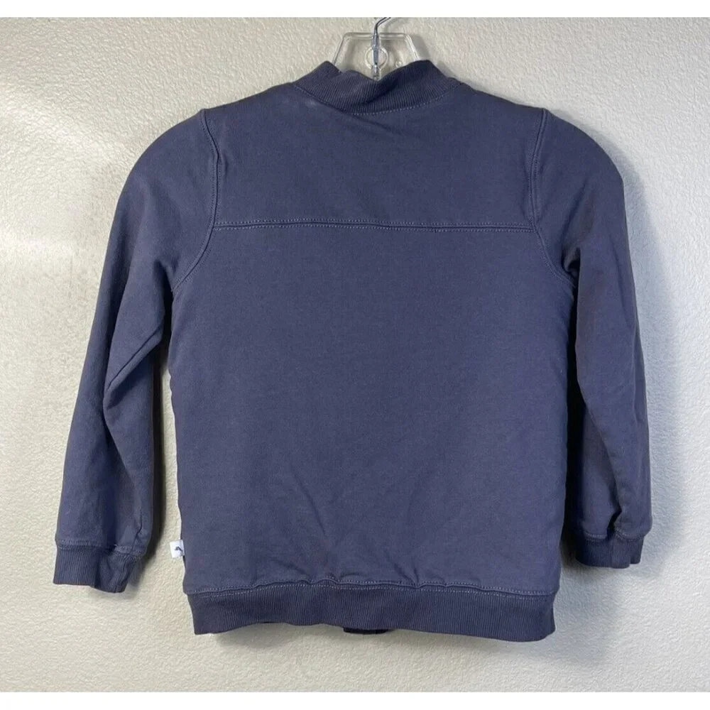 Tommy Bahama Kid's Medium 7-8 Years Gray Full Zip Sweatshirt Faux Fur Lined